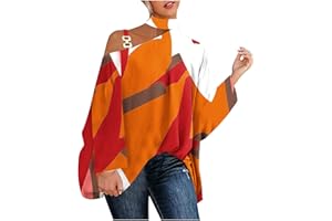 TURWXGSO Women's Shirts Sale Sexy Off Shoulder Tops Promotion Long Sleeve Halter Neck Blouses Casual Loose Fit Blouses Bat Wing Shirts for Work Office Business Christmas Jumper