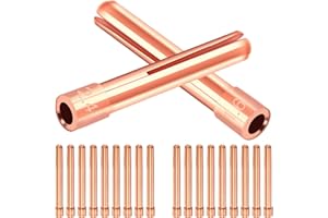 EATBALE Embouts de Pince TIG pour WP17 WP18 WP26 Série de Torches de soudage TIG, 10N24 3/32" 2,4 mm et 10N23 1/16" 1,6 mm Embouts d'électrode de tungstène en cuivre Rouge Accessoires de Torche
