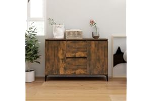 FIRBNUS 104x35x70 cm Aparador Roble Ahumado Mueble Entrada Recibidor Recibidores De Entrada Aparador Cocina Muebles De Salon Armario Auxiliar