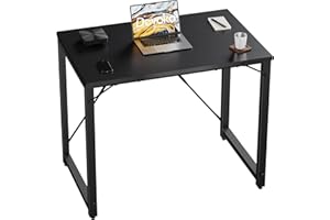 Devoko Biurko komputerowe, stół, małe biurka do nauki 80 x 60 x 75 cm do małych przestrzeni, do pracy, biura i pracy domowej, metalowa rama, czarne