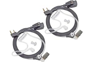 HYSHIKRA Walkie Talkie Auricolare a 2 pin compatibile con Kenwood Baofeng UV5R 888S UV-82HP BF-F8HP radio bidirezionali (2 pezzi)