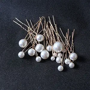 ASG Womens Fashion 3 Different Size White Pearl Bridal Hair Juda Pin Hair Accessories for Girls & Women - Pack of 6