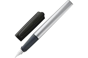 LAMY nexx black – Fountain Pen with slip-proof grip & polished steel nib in size M - triangular aluminum body - including LAMY T 10 blue cartridge - Right-Handed