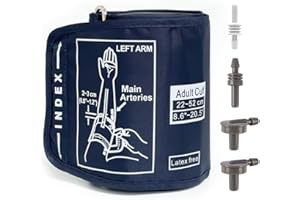 YWKJDDM Blutdruckmanschette, Manschette Blutdruckmessgerät mit 4 Stück extra Gelenken, XL-Ersatzmanschette Tragbare Blutdruckmessgeräte Kompatibel mit den Meisten Blutdruckmessgeräten, Marineblau(22-52cm)