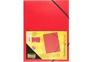 ‎IDENA Idena 213372 - Teczka z gumką do DIN A4, z polipropylenu, półprzezroczysta czerwona, 1 szt.