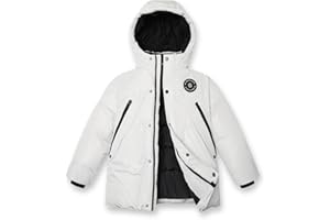 Sunny Sprout Manteau garçon hiver - Doudoune épaisse avec capuche polaire et manches coupe-vent