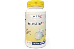 LongLife® Potassium 99 | 3 sali di potassio | Ad alta biodisponibilità | 100 tavolette rivestite | Pressione sanguigna, funzione muscolare e neurologica | Senza glutine e vegano