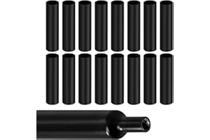 LIBAIDZ 4:1 Guaina Termorestringente,Termorestringente per Cavi Elettrici,Guaine Termorestringenti,Tubo Termoretrattile con Adesivo,per Collegamento dei Cavi Elettrici,12.5cm*16pcs,2m di Lunghezza(Ø6mm,Nero)