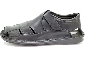 Kristian Shoes 02 Sandalias De Piel Para Hombre Verano - Sandalias Cuero Velcro Cerradas Hombre - Calzado De Verano De Piel Hombre