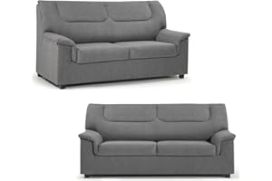 SHIITO | Modelo Tribeca - Conjunto con Sofa 3 Plazas + Sofá 2 Plazas | Máximo Relax y Confort | Color Gris