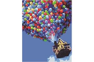 SIMMPU Air Balloon House Living Room Decoration Painting Digital Full Diamond Decoration Painting Diamond Painting Adult Children DIY Handmade Canvas Gifts for Friends’ Holidays and Birthdays Home Decoration