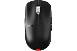 Pulsar Gaming Gears - Ratón inalámbrico X2A eS para Juegos, ambidiestro, Interruptor óptico, Pantalla OLED, sin Controlador, Sensor PAW3395, batería de 100H, dongle 4K Incluido (Mediano, Negro)