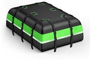 GENERISCH Coffre de Toit Pliable de 595 L, Sac de Toit Voiture - Tissu Oxford 1000D + 6 Sangles/2 antivols, Tapis antidérapant et Sac de Rangement Inclus.