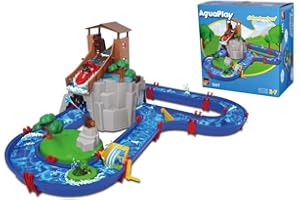 SIMBA AquaPlay- Adventure Land, Circuito de Juego Acuático con Montaña y Embalse, 57 Piezas incluyendo 2 Figuras y 2 Lanchas, A partir de 3 Años