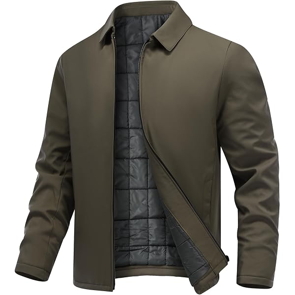 Veste Légère Homme Décontractée – Printemps/automne, Polyester, Coupe-vent, Col Montant, Poches Pratiques