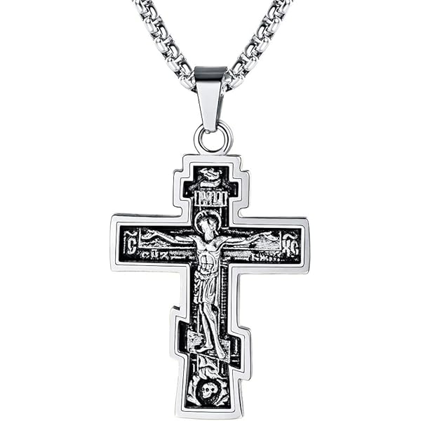 VASSAGO Geloof kruis ketting voor vrouwen Jezus kruis hanger ketting voor mannen vrouwen christelijke religieuze sieraden, Roestvrij staal, Niet van toepassing