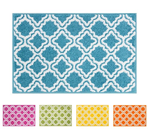 Modern Rug Calipso Green 210 x 150 cm Lattice Trellis Accent Area Rug Entry Way Bright Kids Room Kitchn Bedroom Carpet Bathroom Soft Durable Area Rug