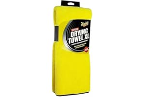 Meguiar's Supreme Microfibre Car Cleaning Drying Towel XL, Yellow - Clear Coat Safe, Super Absorbent - X1905EU