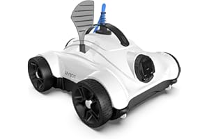 WYBOT Robot Limpiafondos Piscina - Cable 10 m, Potente Succión, Motores Duales, Temporizador de 1, 2 o 3 Horas y Ángulo de Drenaje Ajustable, Aspirador para Piscinas Elevadas y Enterradas (Blanco).