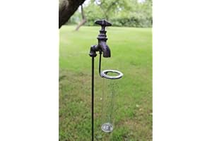 GEKO Cast Iron and Glass Garden Rain Gauge, Outside Tap