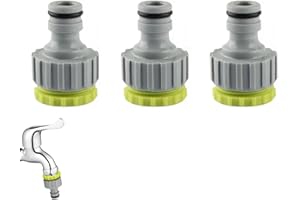 GLQSLQ 3 Stück Gardena Wasserhahn Adapter, Gartenschlauch Anschluss, 1/2 Zoll 3/4 Zoll Kunststoff Schlauchanschluss, 2-in-1 Garten Schraubgewinde Hahnverbinder, Verwendet für Wasserhahn (Grün)