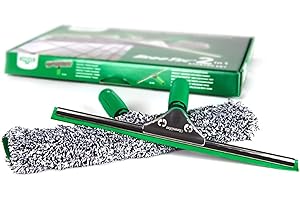Unger AK011AUNGER ErgoTec zestaw startowy do czyszczenia okien 2 w 1 - rakla i rękaw do spryskiwacza z mikrofibry, zielony, 35 cm