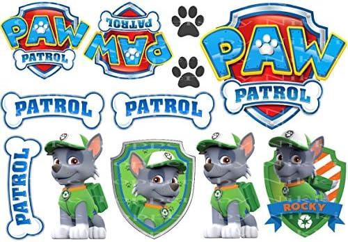 Edible Icing PAW Patrol Rocky Dogs Signs Cake Toppers