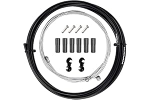 MOLIMOLI Cavo Freno Bicicletta 5mm 2.5m Bowden Cavo Bicicletta Freno a Mano Kit Corda con Filo Interno in Acciaio Inox per Freno Anteriore e Posteriore, incl Tappi End e S-Hooks