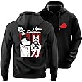 DUDEME Naruto Akatsuki Trio Unisex Anime Hoodie for Men & Women 100% Cotton Naruto, Jujutsu Kaisen, Goku, Gojo, Bleach Anime Printed Hoodies