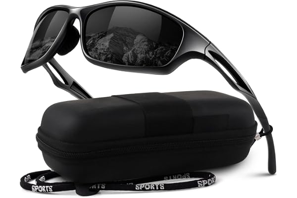 LINVO Lunettes de Soleil Homme Femme Polarisées Légère Sport Conduite Cyclisme Pêche 100% Protection UV400 CAT 3 CE