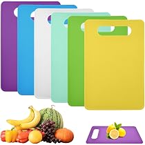 Schneidebrett-Set Aus Kunststoff – 6 Stück, BPA-frei, Rutschfest, 29x19 Cm, Spülmaschinenfest