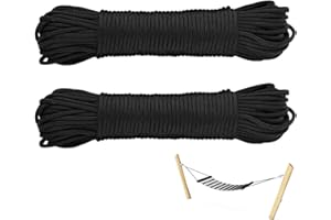 YIMEIZHIGUANG 4mm Nylon Rope Paracord 20m - Heavy Duty Camping Rope, Black Braided Cord for Survival Kits, DIY Crafting & Outdoor Gear | All-Weather, High Strength, Tear Resistant (Deep Black, 20m)