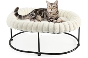 GUUSII HOME Podwyższony hamak dla dużych kotów, do użytku wewnątrz, sofa dla kilku kotów, hamak, sprzęt stojący, miejsce do spania (biały)