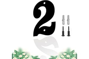 SHOWMTHEM Moderne Schwebende Edelstahl Hausnummer, Schwarze Metallbuchstaben, Höhe 10.16cm, Briefkasten-Dekor-Nummer, Wetterfest Und Pflegeleicht, Ziffer 2