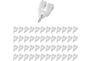DDHOMIN 48 PCS Twin Wheeled Curtain Track Rollers Pulleys,Drapery Rail Sliding Glider (Plastic)