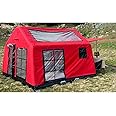 Large Inflatable Camping Tent with Pump - 4 Season Waterproof & Windproof Luxury Cabin Tent for Winter Camping - Easy Setup & Mesh Windows