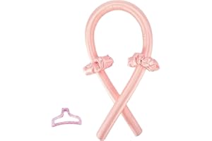 Coocnh Heatless Curling Rod Headband, Lazy Curler Set, No Heat Silk Curls Headband,Soft Foam Hair Rollers Wave Hair Curlers DIY Hair Styling Tools for Long Medium Hair (Pink)