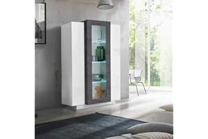 Stilprojectstore - Vetrina 3 ante 80x120 - Bianco/Grigio - Corona