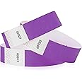 500 WristCo Purple Tyvek Wristbands for Events - Comfortable Tear Resistant Paper Bracelets ID Wrist Bands for Concerts Festivals Admission Party Identification