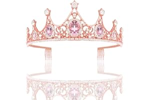 HPMAISON Tiara di cristallo principessa costume corona fascia fiore concorso matrimonio acconciatura compleanno, celebrazione, giorno di festa, regalo di partito