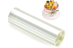 Wubushan Tortenrandfolie 15cm hoch, Transparent Tortenfolie, Acetat Folie Wiederverwendbar, Tortenring Folie Hoch für Kuchen Schokolade Mousse Kuchen Dessertringe