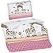 Produktbild Aminata Kids Kinder-Bettwäsche 100-x-135 cm Zoo-Tier-e Safari Waldtier-e Dschungel Baby-Bettwäsche 100-% Baumwolle Renforce Weiss-e pink rosa Junge-n und Mädchen Giraffe-n Herz-en