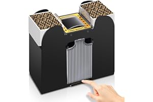 ZIKSUN 1-6 Deck Card Shuffler Machine, Battery Operated Automatic Card Dealer, Electric Card Shufflers Playing Poker/UNO/Bridge Game Accessories for Family Party Club