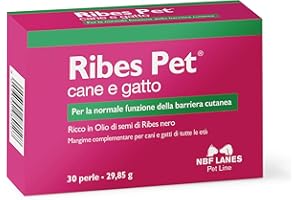 NBF Lanes | Ribes Pet Cane e Gatto, 30 Perle Appetibili, per la Normale Funzione della Barriera Cutanea