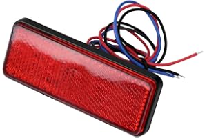 KIMISS Luci di Stop per Moto, Rettangolo LED Riflettore Fanale Posteriore Luce Stop Lampada di Arresto per la Maggior Parte di Motocicli, Scooter, ATVS, Ciclomotori, Biciclette(Rosso)