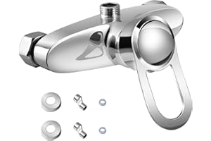 NTMAICHY Bath Shower Mixer Tap, Thermostatic Wall Mounted Shower Faucet Manual Shower Mixer Valve Monobloc Single Lever Control Switch for Exposed Installation G1/2