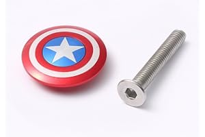 NEUOCEAN Headset Top Cap Cover de vélo Avec boulon 1 1/8, vélo en alliage d'aluminium Stem Cap, Satr Style