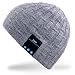 Produktbild Rotibox Washable Bluetooth Beanie Warm Soft Winter gestrickt Trendy Short Skully Hut Mütze mit Wireless Kopfhörer Headset Kopfhörer Speakerphone Mic, Geschenk für Outdoor-Sport Skating Wandern Camping - Grau