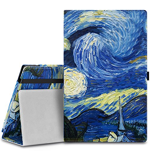 MoKo Fire HD 8 2015 Hülle - Kunstleder Ständer Schutzhülle Smart Cover mit Auto Schlaf / Wach Funktion und Stift-Schleife für Amazon Fire HD 8.0 Zoll (5. Generation - 2015 Modell), Sterne Nacht (Nicht für Fire HD 8 2016)