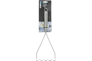 Chef Aid Stainless Steel Masher, Perfect mashing tool for use on Potatoes, Baby food, Vegetables and Fruit, fitted with easy store hanging loop, Dishwasher safe, Silver